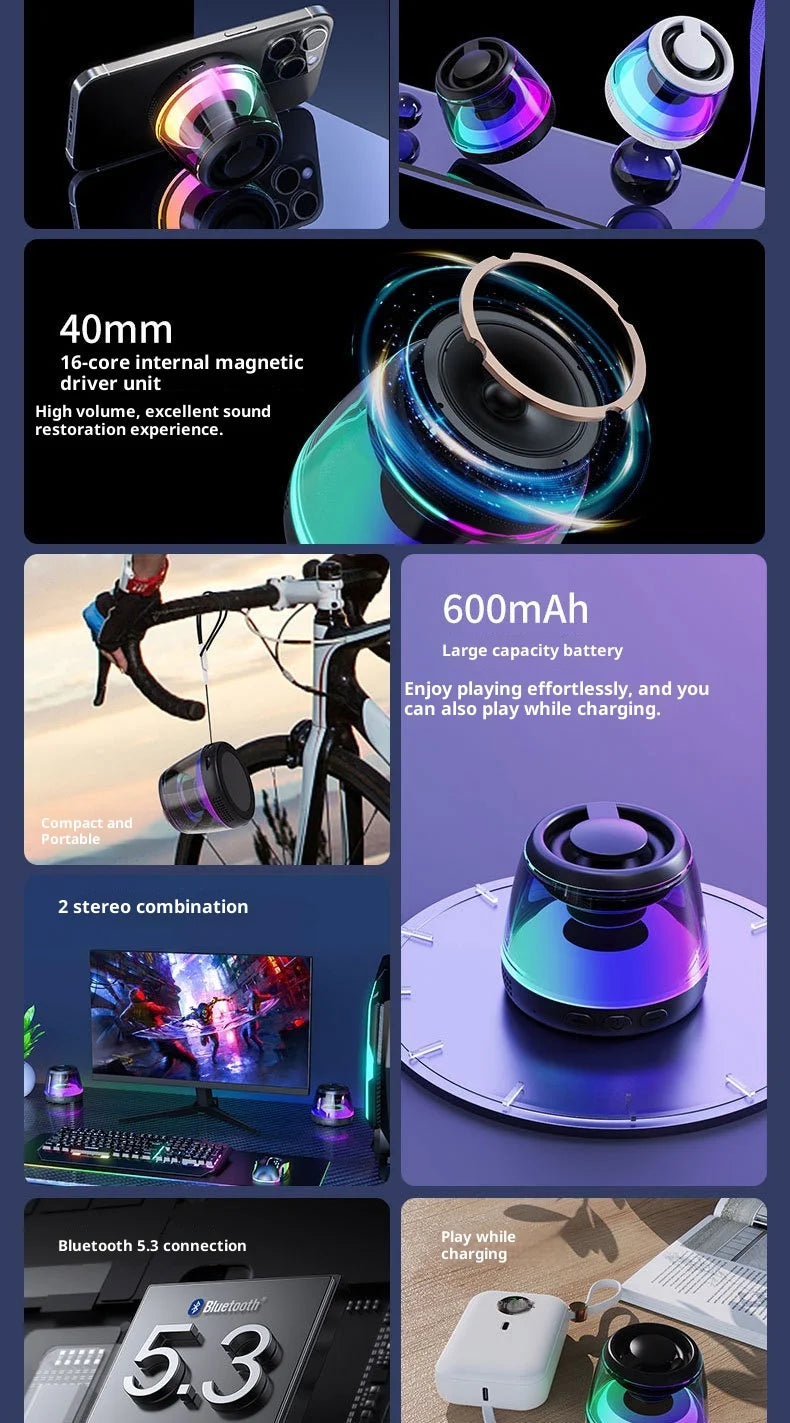 VortexPulse RGB Levitating Bluetooth Speaker