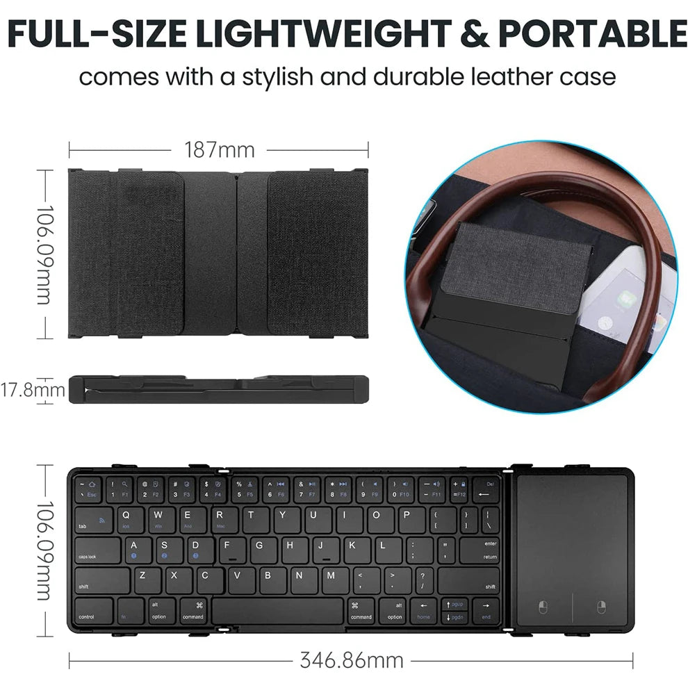 PocketFlex Ultra-Slim Wireless Foldable Keyboard